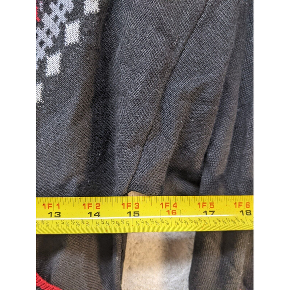 NWT Ny & Co Black Red White Sweater With Tie Waist Medium - Picture 6 of 11